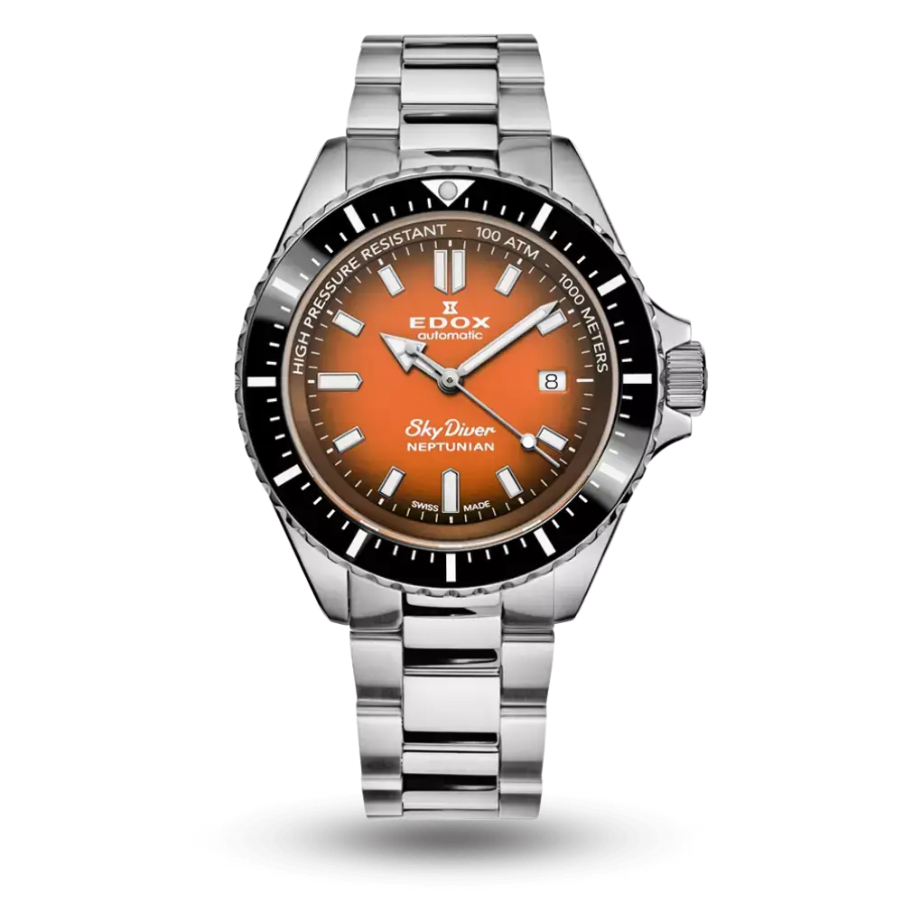 Montre Edox Neptunian Automatic Orange / Noir - 80120 3NM ODN