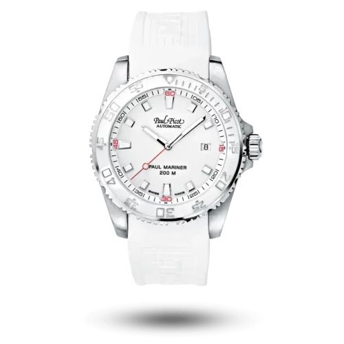 Paul Picot Paul Mariner III Blanc, Bracelet caoutchouc – P4352.SG.CBL.1614.CM051