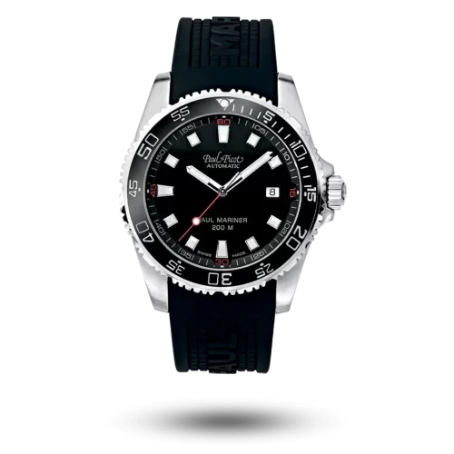 Paul Picot Paul Mariner III Noir, Bracelet caoutchouc – P4352.SG.CN.3614.CM051