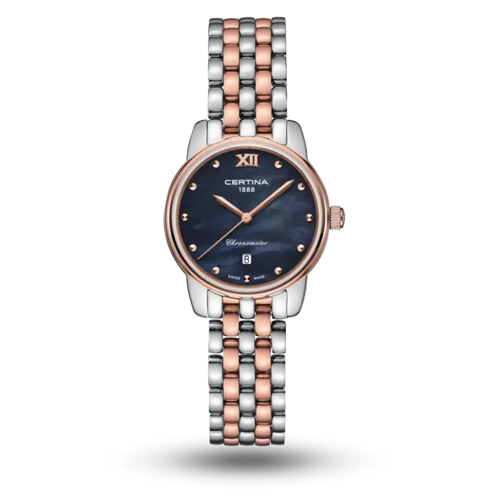 Montre Certina DS-8 Lady Chronometer Nacre noir bicolore Rose - C033.051.22.128.00