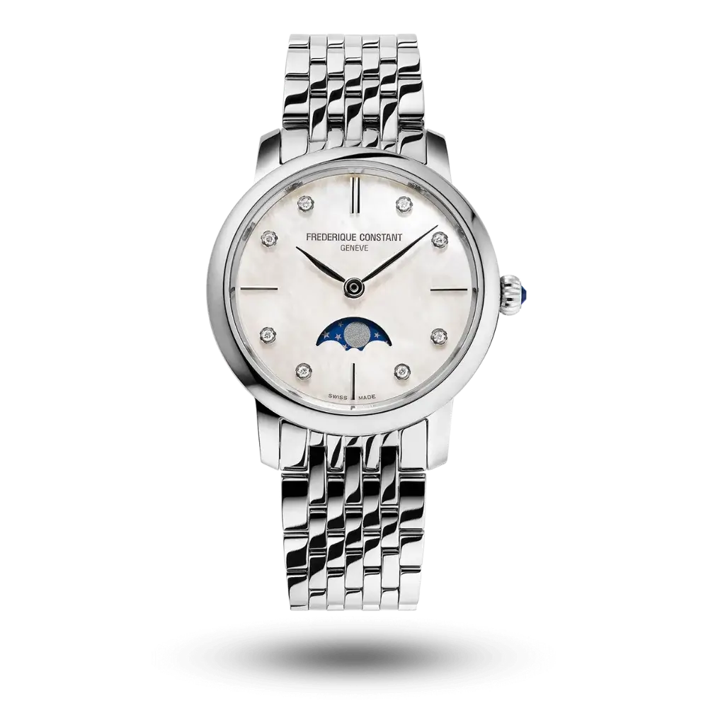 Montre Frederique Constant Slimline Ladies Moonphase Diamond - FC-206MPWD1S6B