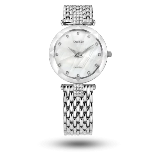 Montre Jowissa Facet Strass Ø30mm Nacre blanc sur bracelet métal doré – J5.633.M