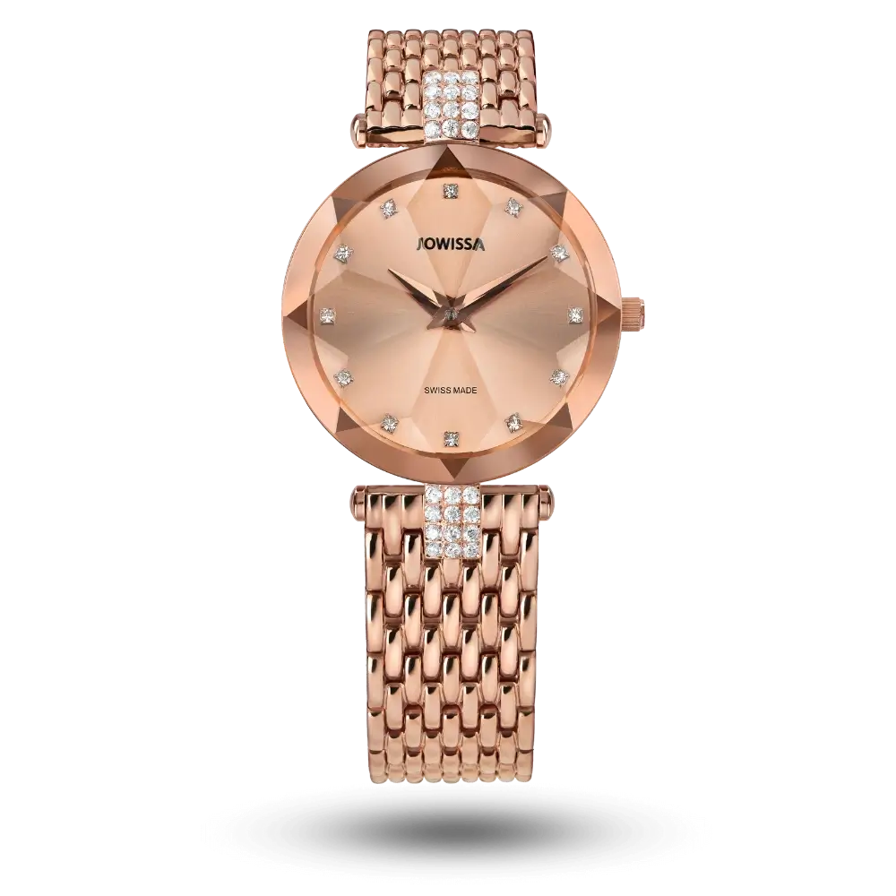 Montre Jowissa Facet Strass Ø30mm Rosé sur bracelet métal rosé – J5.773.M