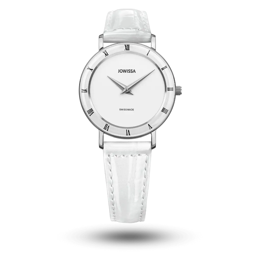 Montre Jowissa Roma Ø30mm Blanc sur Bracelet cuir blanc – J2.274.M