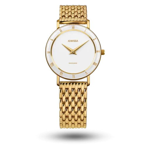 Montre Jowissa Roma Ø30mm Blanc sur Bracelet métal doré - J2.286.M