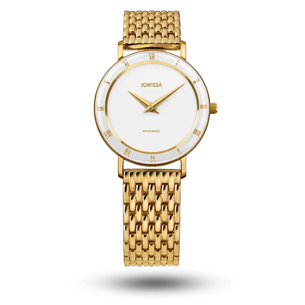 Montre Jowissa Roma Ø30mm Blanc sur Bracelet métal doré - J2.286.M