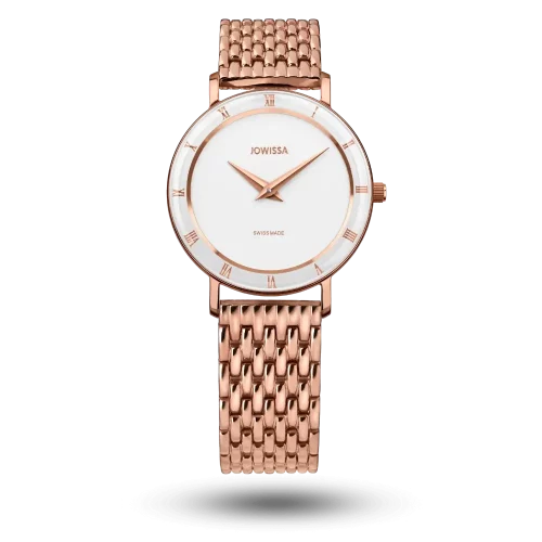 Montre Jowissa Roma Ø30mm Blanc sur Bracelet métal rosé - J2.312.M