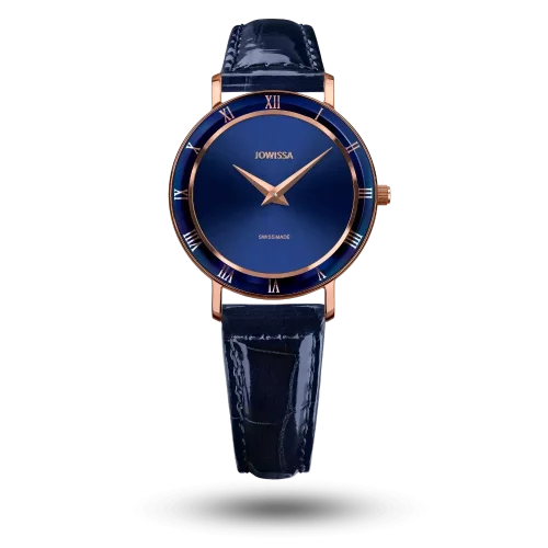 Montre Jowissa Roma Ø30mm Bleu sur Bracelet cuir bleu - J2.313.M