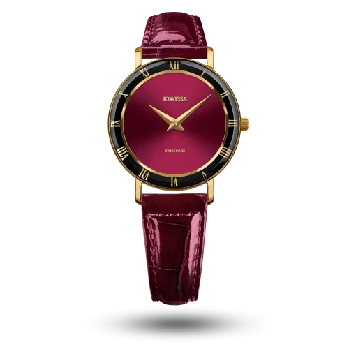 Montre Jowissa Roma Ø30mm Bordeaux sur Bracelet cuir bordeaux – J2.272.M