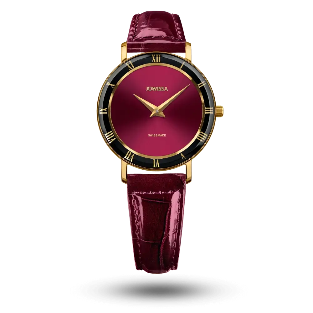 Montre Jowissa Roma Ø30mm Bordeaux sur Bracelet cuir bordeaux – J2.272.M