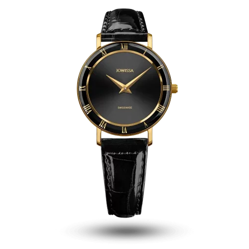 Montre Jowissa Roma Ø30mm Noir sur Bracelet cuir noir – J2.270.M
