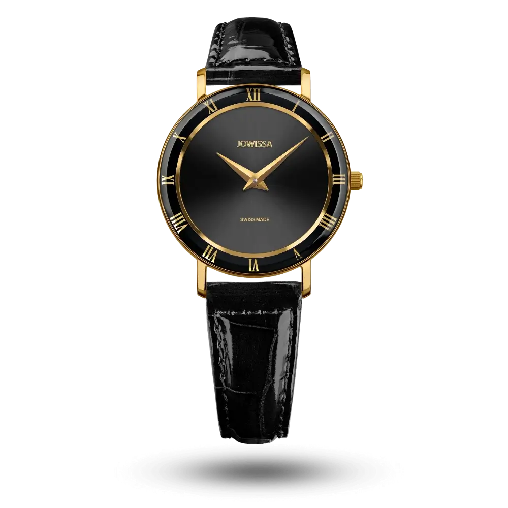 Montre Jowissa Roma Ø30mm Noir sur Bracelet cuir noir – J2.270.M