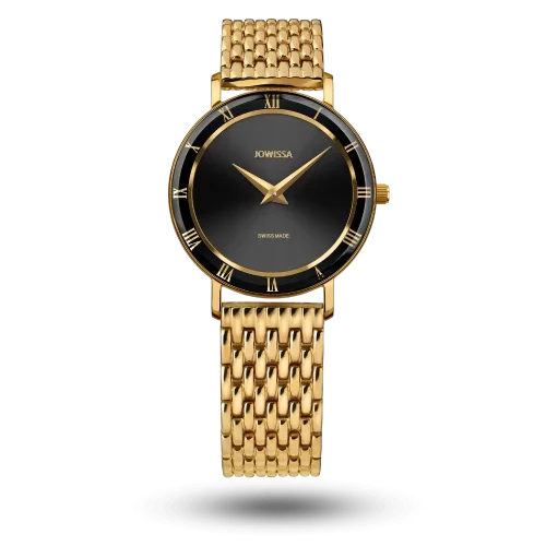 Montre Jowissa Roma Ø30mm Noir sur Bracelet métal doré – J2.288.M