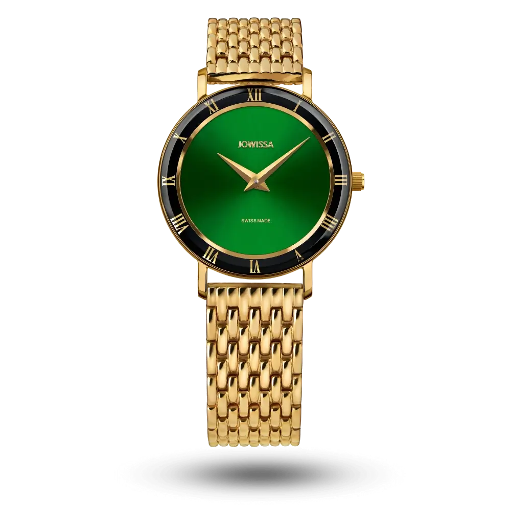 Montre Jowissa Roma Ø30mm Vert sur Bracelet métal doré – J2.292.M