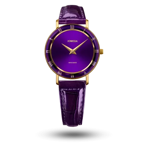 Montre Jowissa Roma Ø30mm Violet sur Bracelet cuir violet– J2.293.M