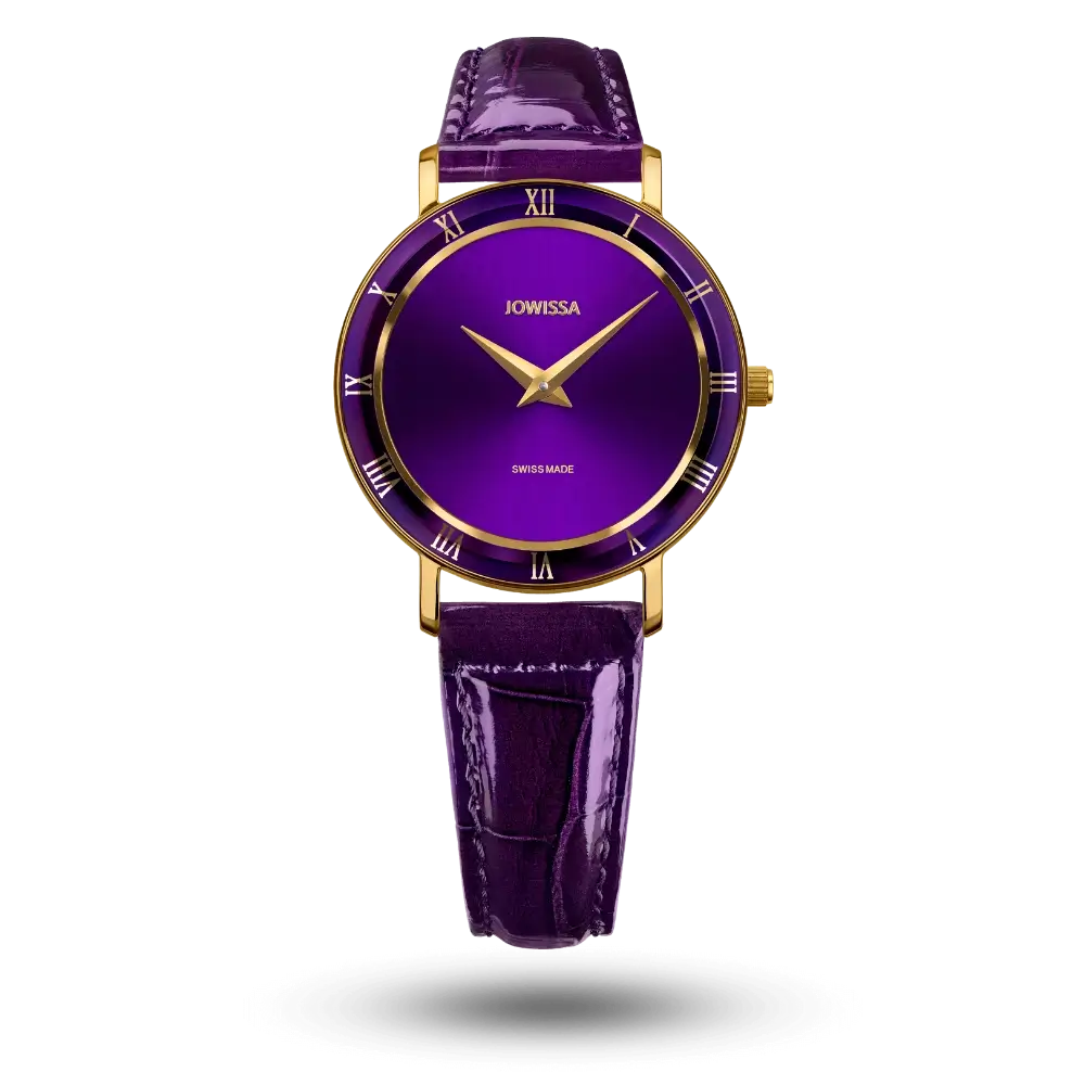 Montre Jowissa Roma Ø30mm Violet sur Bracelet cuir violet– J2.293.M