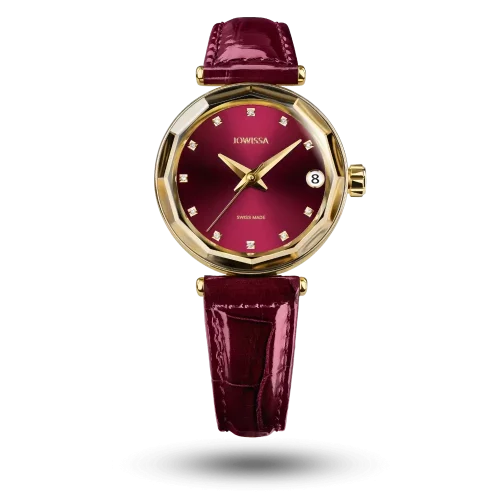 Montre Jowissa Safira 12 Automatic Bordeaux sur bracelet cuir – J1.280.M