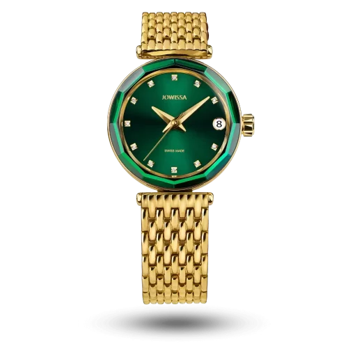 Montre Jowissa Safira 12 Automatic Vert sur bracelet métal doré – J1.284.M