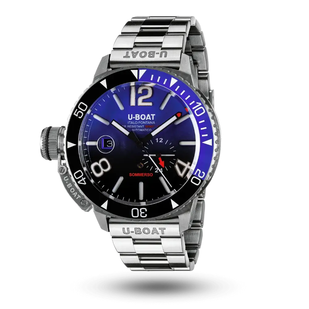 U-Boat Sommerso Ceramic 46mm Bleu, Bracelet métal – 9519/MT