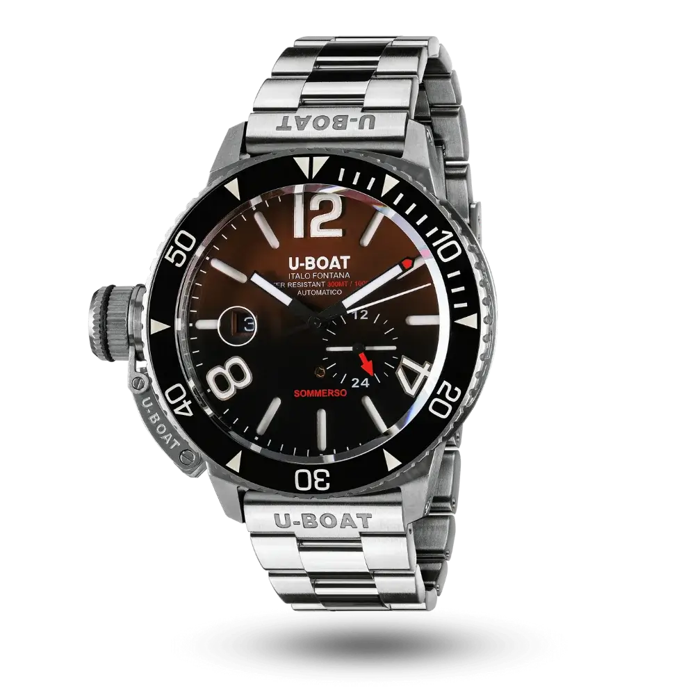 U-Boat Sommerso Ceramic 46mm Bordeaux, Bracelet métal - 9521/MT