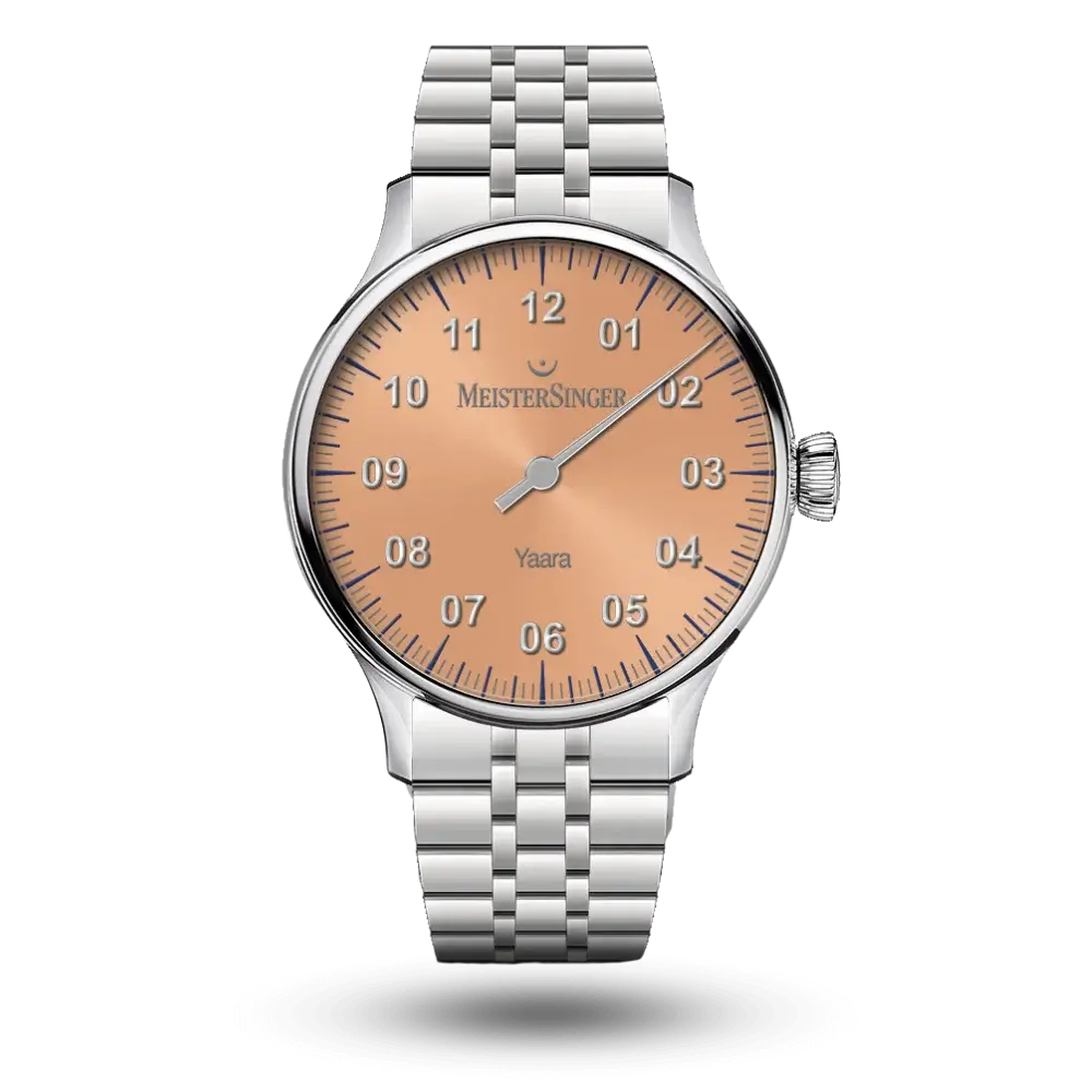 MeisterSinger Yaara 36mm Saumon avec Argent - YA916S